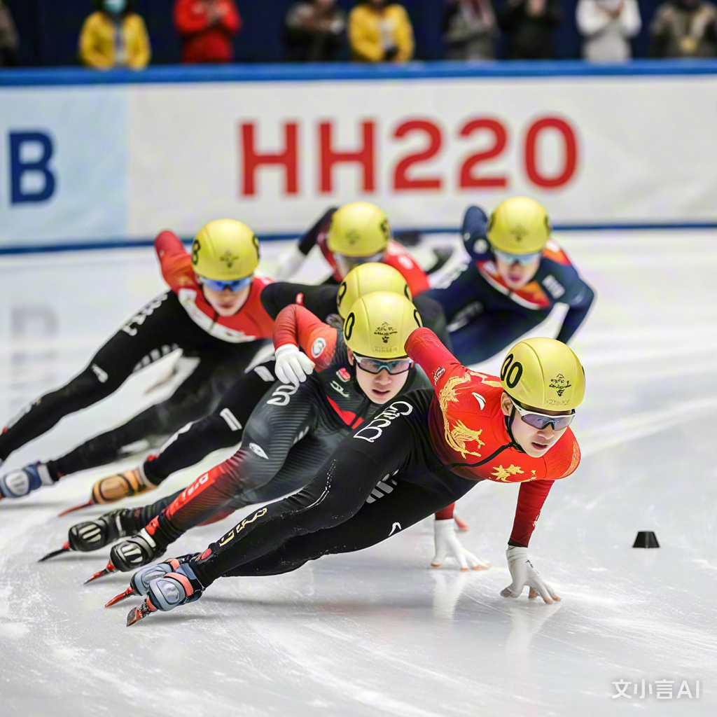 短道速滑选手弯道超车,抢占第一 短道速滑选手弯道超车,抢占第一
